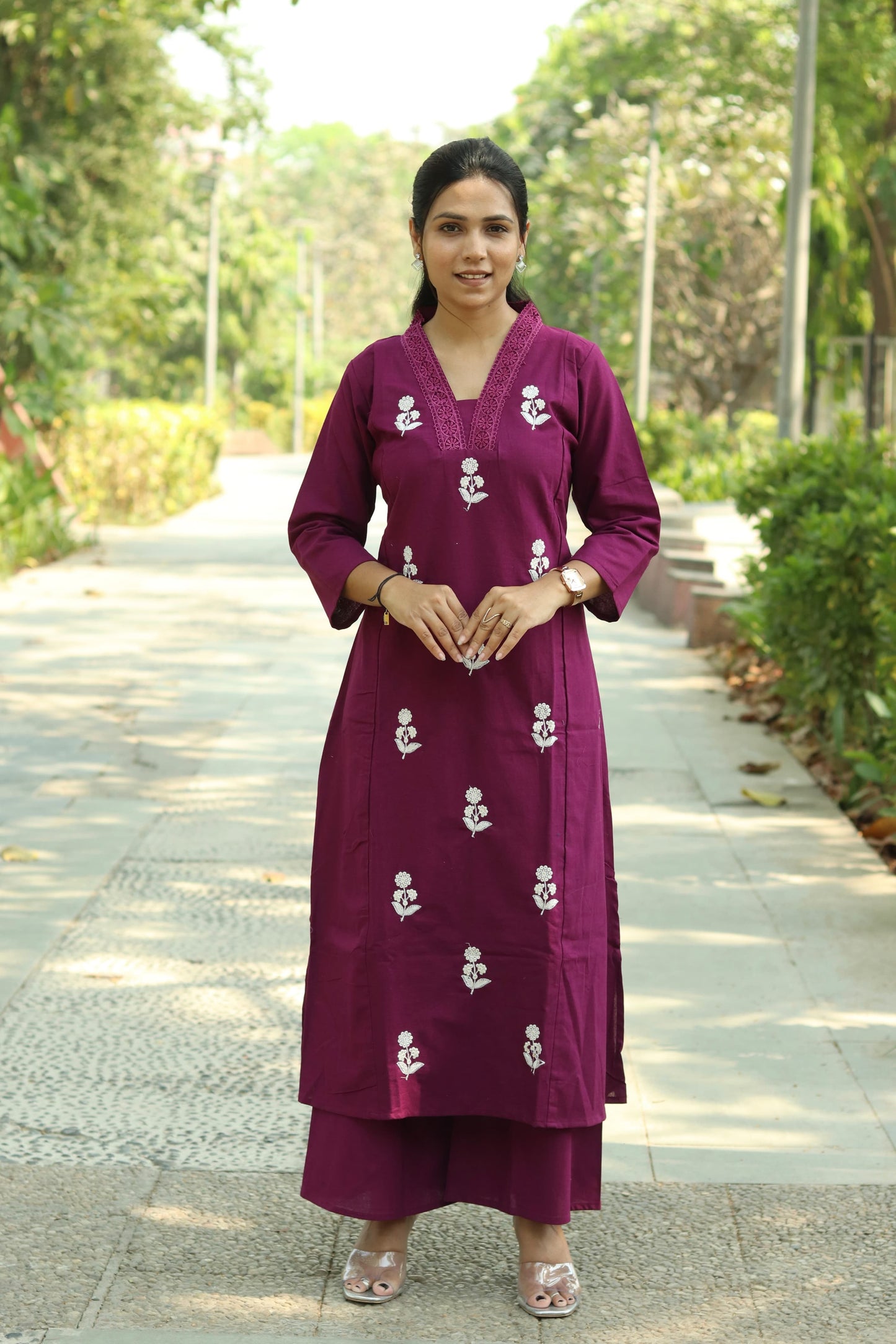 Floral Print Suit Without Dupptta