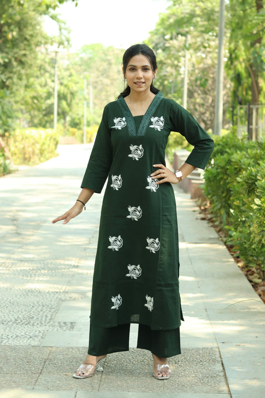 Floral Print Suit Without Dupptta